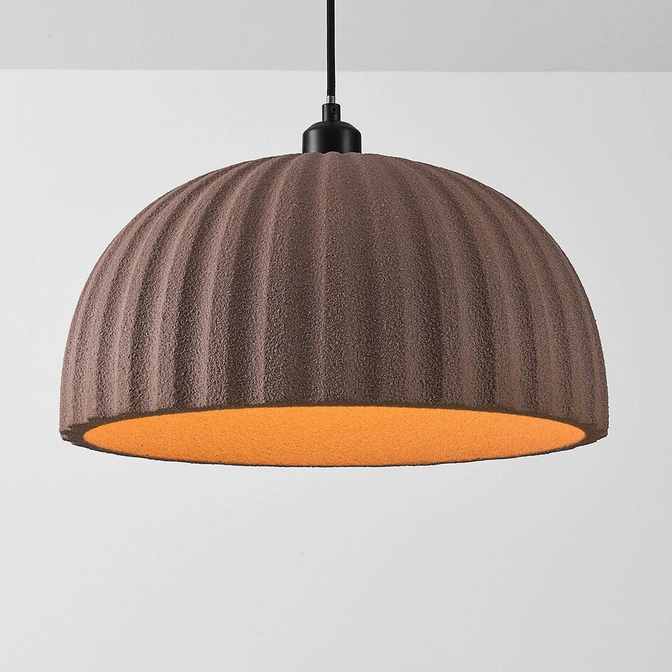 Lampa wisząca Wabi-Sabi Kawasu z efektem kamienia w ciepłym brązie