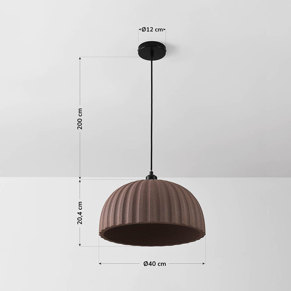 Lampa wisząca Wabi-Sabi Kawasu z efektem kamienia w ciepłym brązie