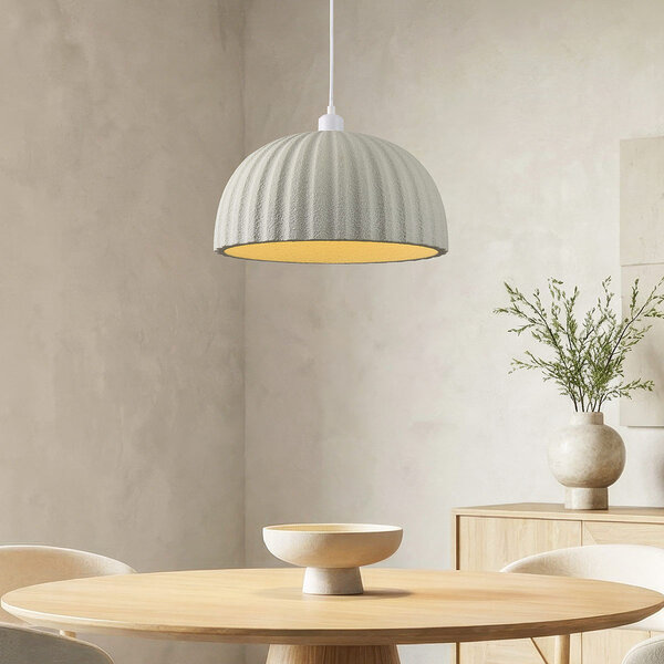 Wabi-Sabi lampa wisząca Kawasu z efektem kamienia w delikatnym szarozielonym kolorze