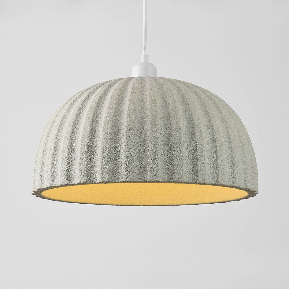 Wabi-Sabi lampa wisząca Kawasu z efektem kamienia w delikatnym szarozielonym kolorze