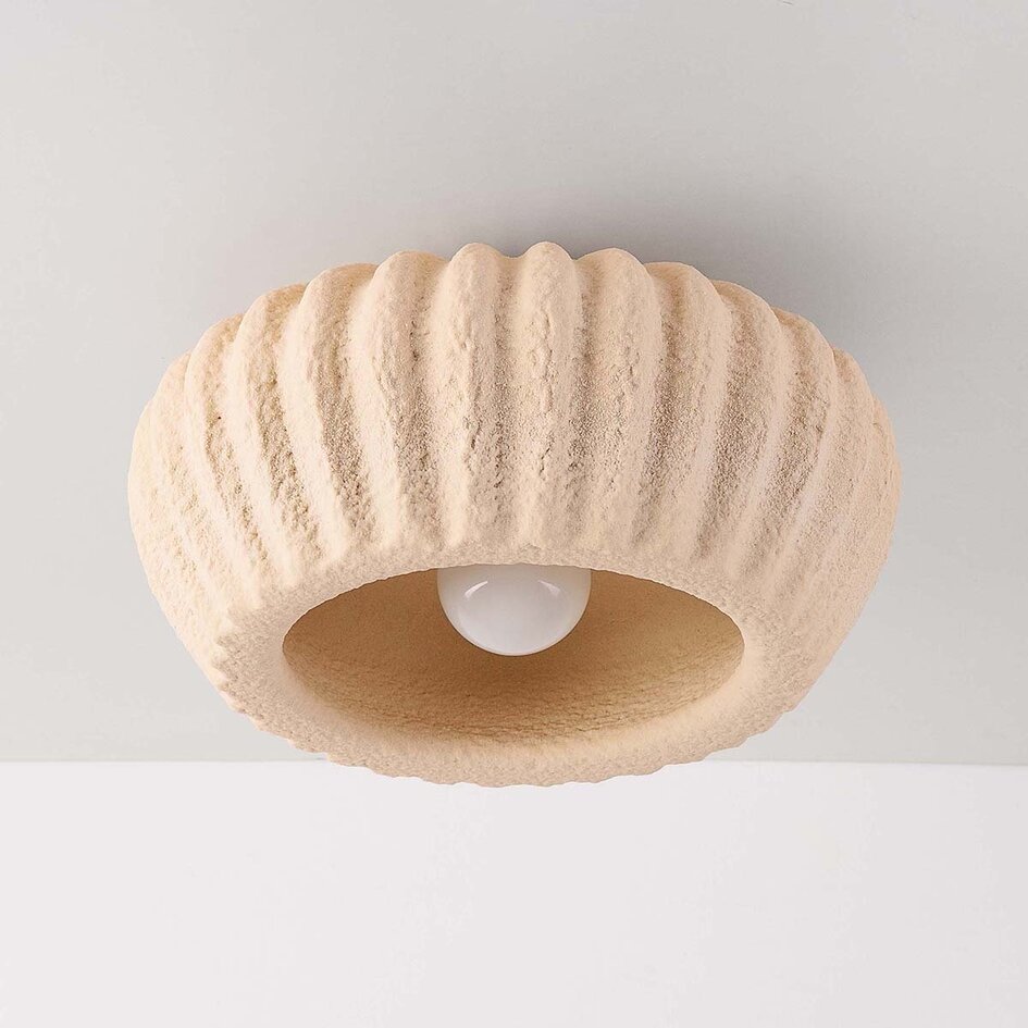 Lampa sufitowa Wabi-Sabi Kagei piaskowo-beżowa z wzorem kamienia