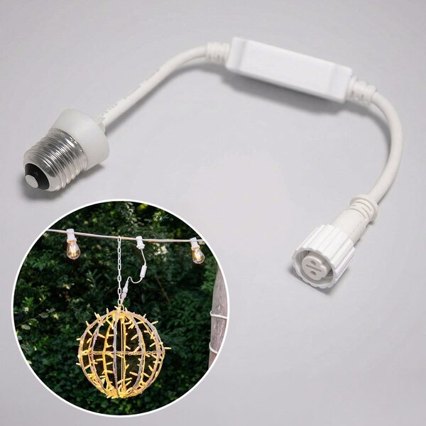 Adapter łączący E27 biały – do łączenia lub przedłużania girland świetlnych i łańcuchów świetlnych