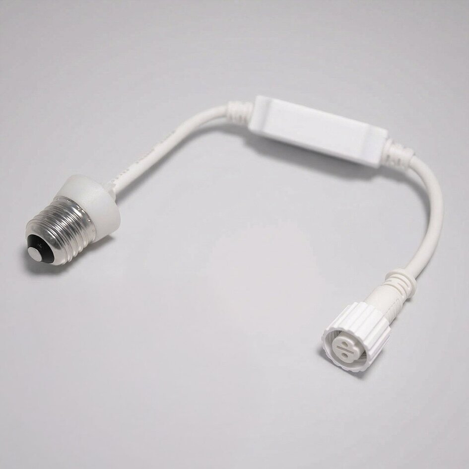 Adapter łączący E27 biały – do łączenia lub przedłużania girland świetlnych i łańcuchów świetlnych