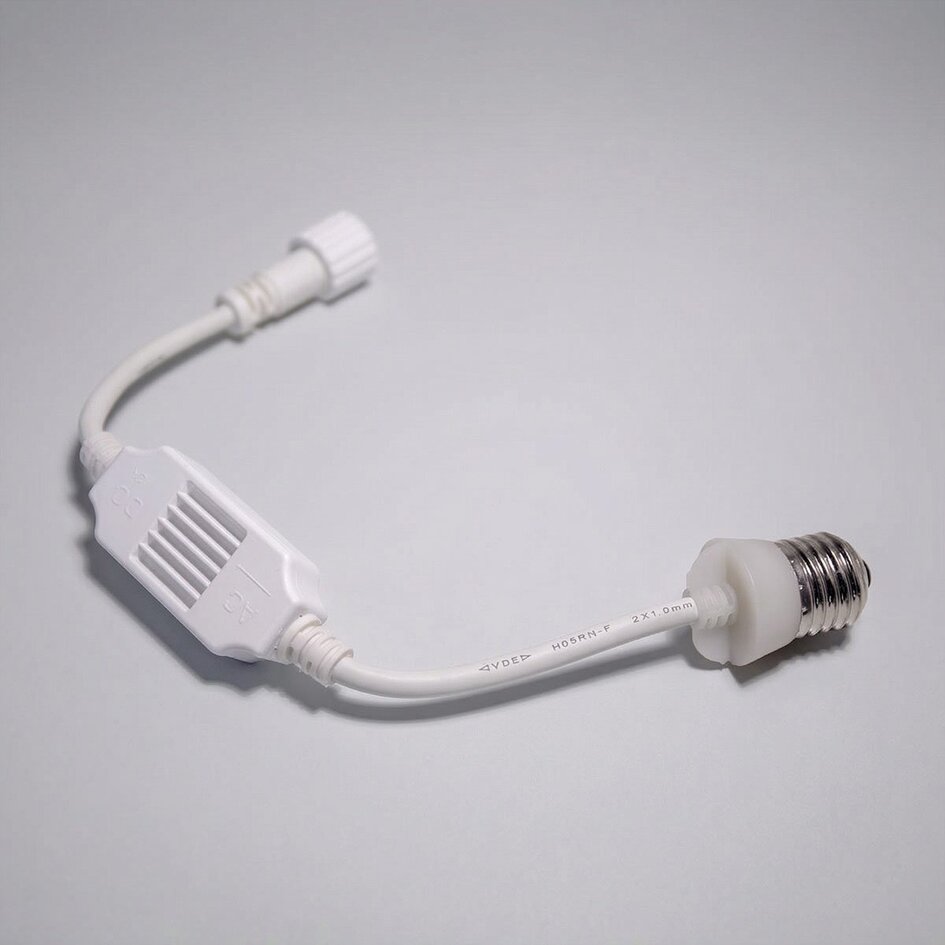 Adapter łączący E27 biały – do łączenia lub przedłużania girland świetlnych i łańcuchów świetlnych