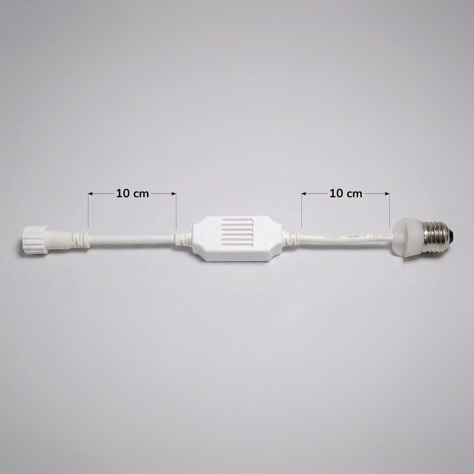 Adapter łączący E27 biały – do łączenia lub przedłużania girland świetlnych i łańcuchów świetlnych