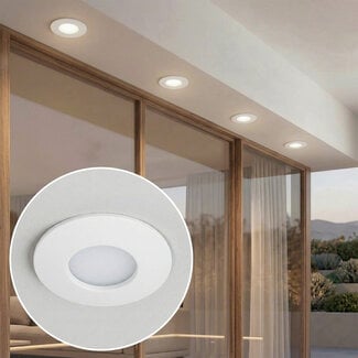 Nowoczesny okrągły reflektor wpuszczany biały IP44 - Rex