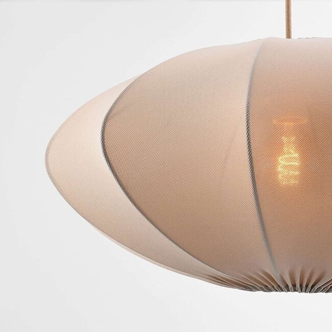 Lampa wisząca Elyora z tkaniny - szarobrązowe