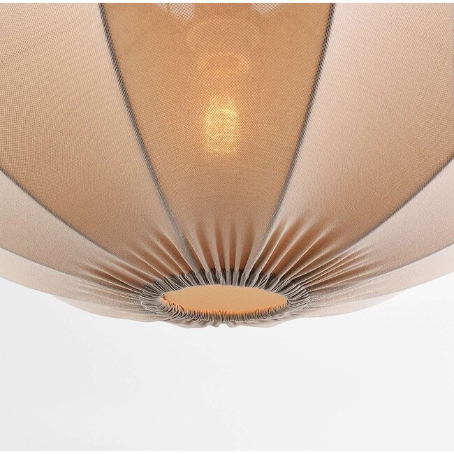 Lampa wisząca Elyora z tkaniny - szarobrązowe