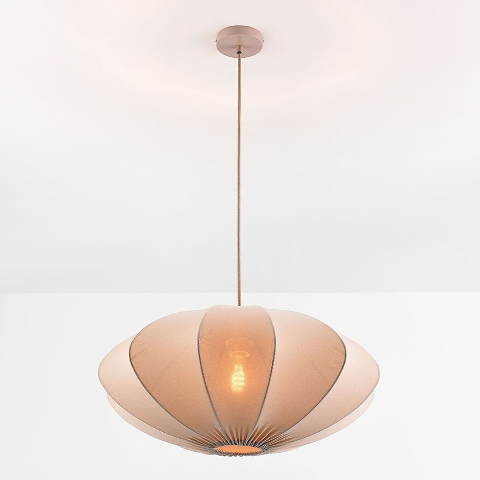 Lampa wisząca Elyora z tkaniny - szarobrązowe
