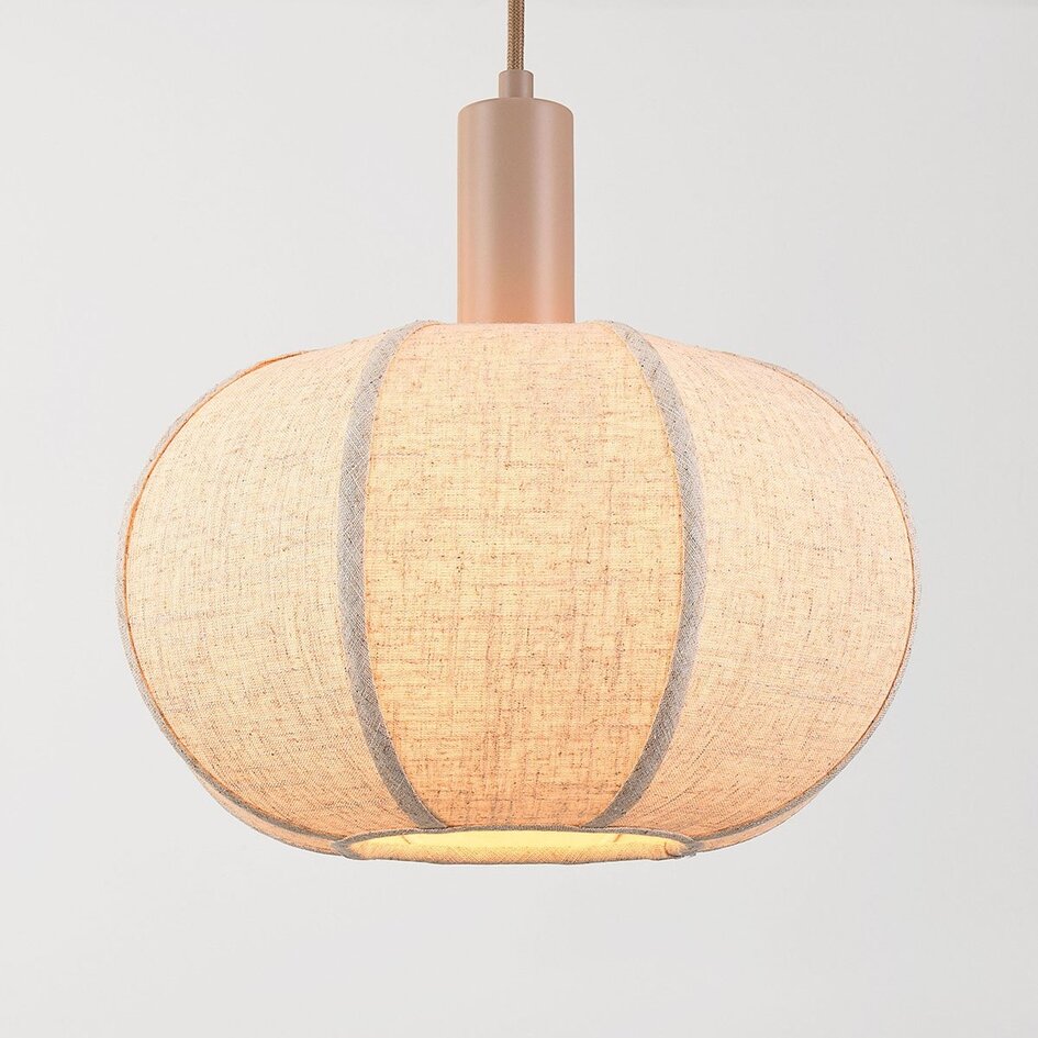 Lampa wisząca Tayra z tkaniny - szarobrązowe