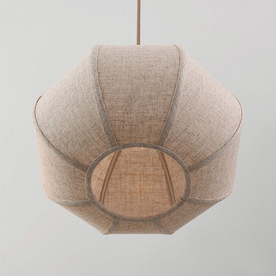Lampa wisząca Tayra z tkaniny - szarobrązowe