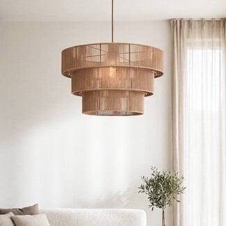 Lampa wisząca Verna 4-warstwowa z naturalnego sznurka bawełnianego