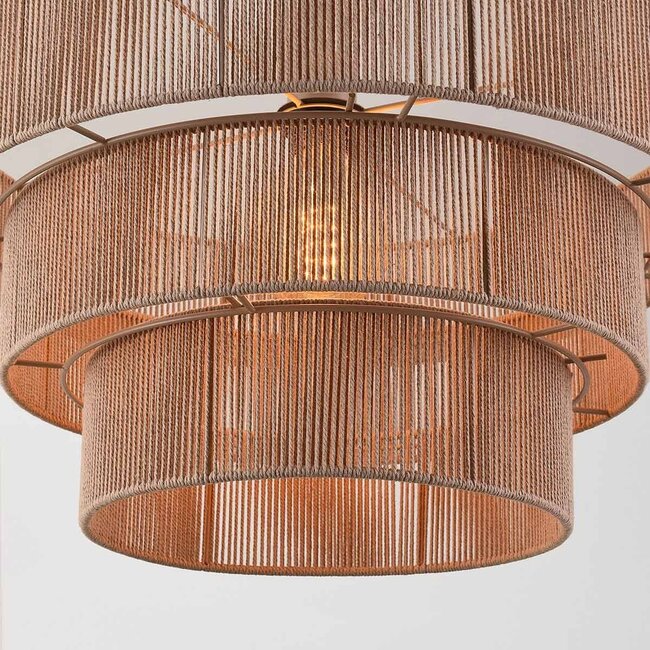 Lampa wisząca Verna 4-warstwowa z naturalnego sznurka bawełnianego