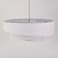 Design lampa wisząca Nerai beżowa z trzema warstwowymi lnianymi kloszami