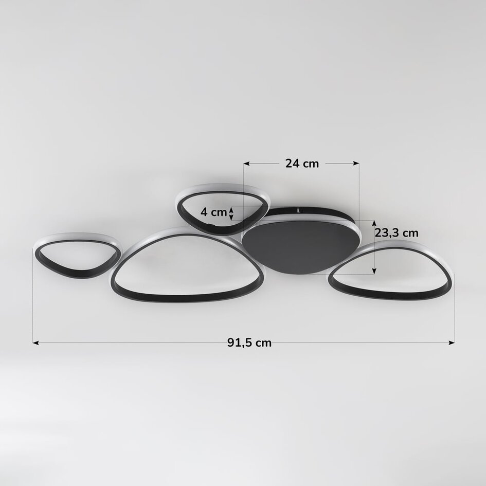 Design lampa sufitowa Zinara 3-stopniowo ściemnialne - Czarne