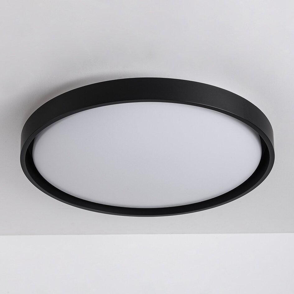 Lampa sufitowa Ricardo ze zintegrowanym źródłem LED i 3-stopniowo ściemnialna Ø51,5 cm - czarna