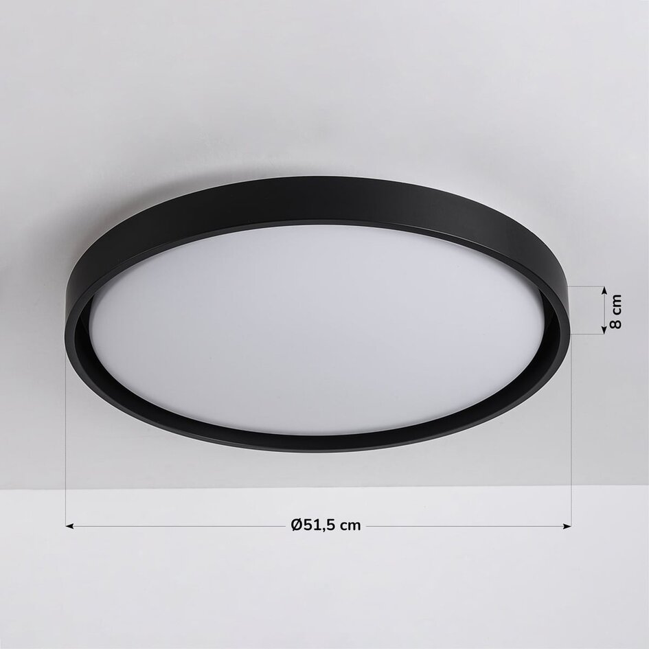 Lampa sufitowa Ricardo ze zintegrowanym źródłem LED i 3-stopniowo ściemnialna Ø51,5 cm - czarna