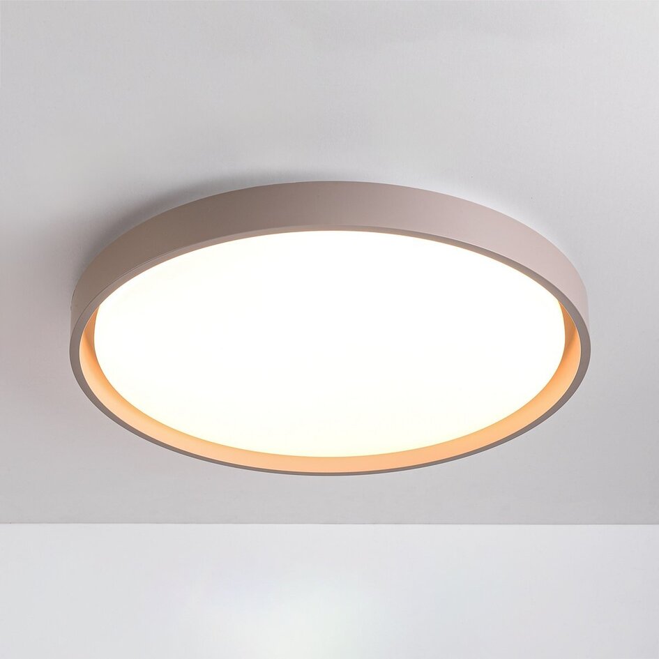 Lampa sufitowa Ricardo z wbudowanym źródłem LED i 3-stopniowo ściemnialna Ø41 cm - szarobrązowa