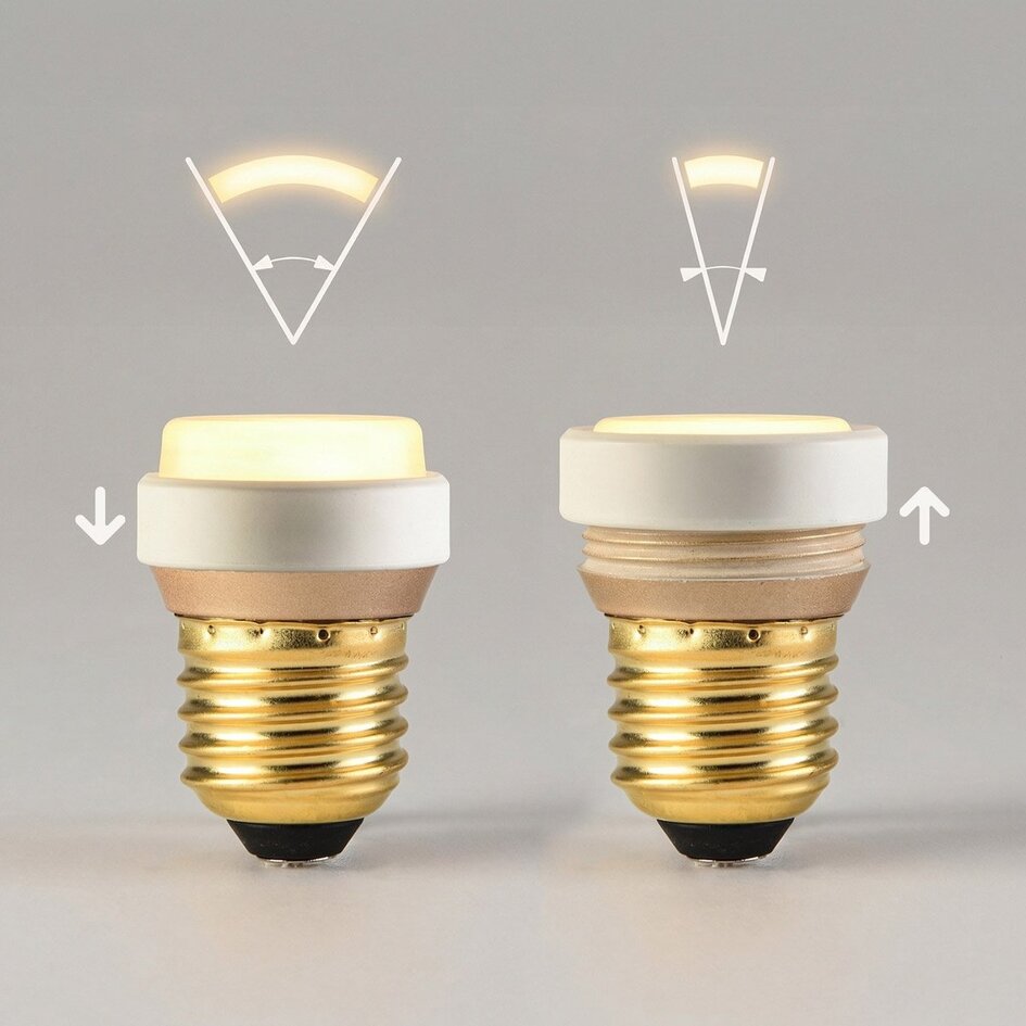 3,5W E27 lampa LED, Ø35mm z białym obrotowym pierścieniem, 3-stopniowo ściemnialne, 2700K - Pico