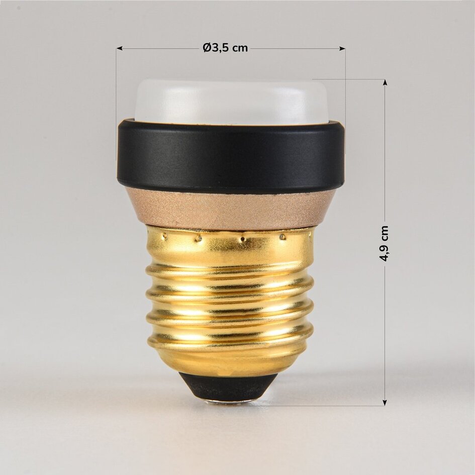 3,5W E27 lampa LED, Ø35mm z czarnym obrotowym pierścieniem, 3-stopniowo ściemnialne, 2700K - Pico