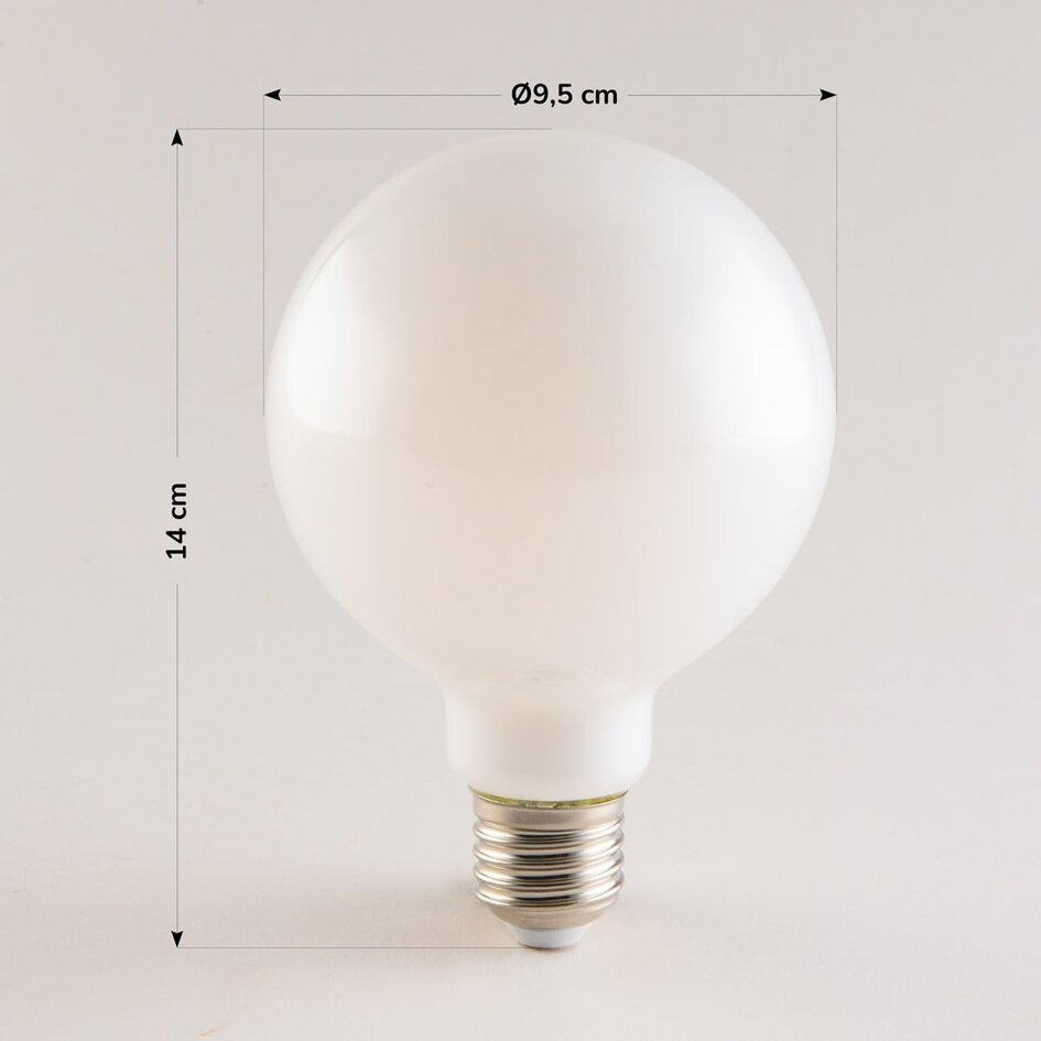 Żarówka LED 7W E27 XL, 2700K, mlecznobiałe szkło, Ø95 mm – 3-stopniowo ściemnialna