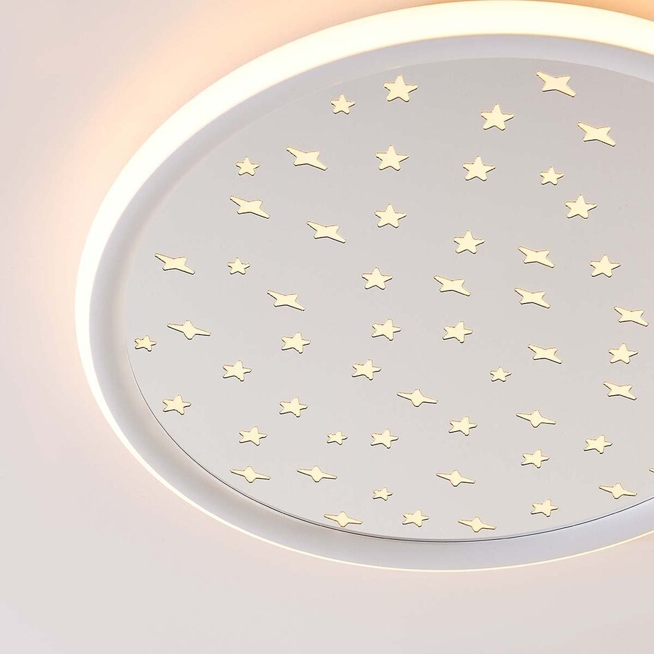 Lampa sufitowa Noctis z wzorem gwiazd i chromowanym wykończeniem, 3-stopniowo ściemnialne Ø40 cm