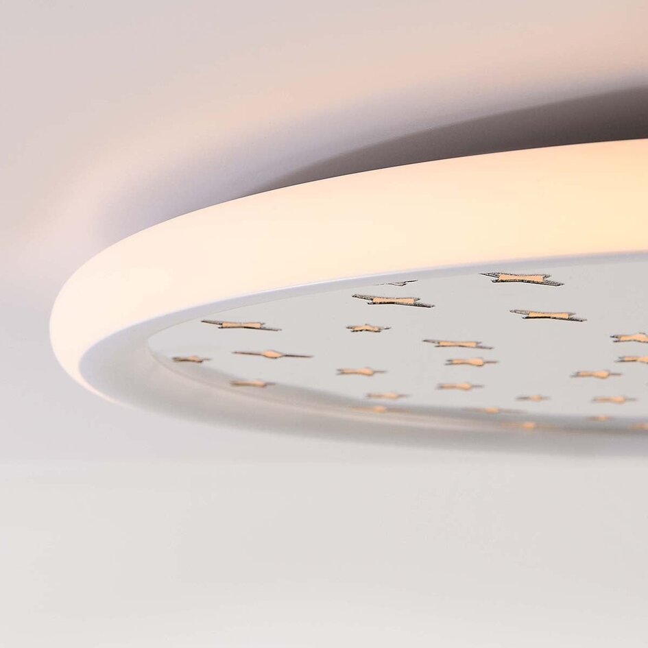 Lampa sufitowa Noctis z wzorem gwiazd i chromowanym wykończeniem, 3-stopniowo ściemnialne Ø40 cm