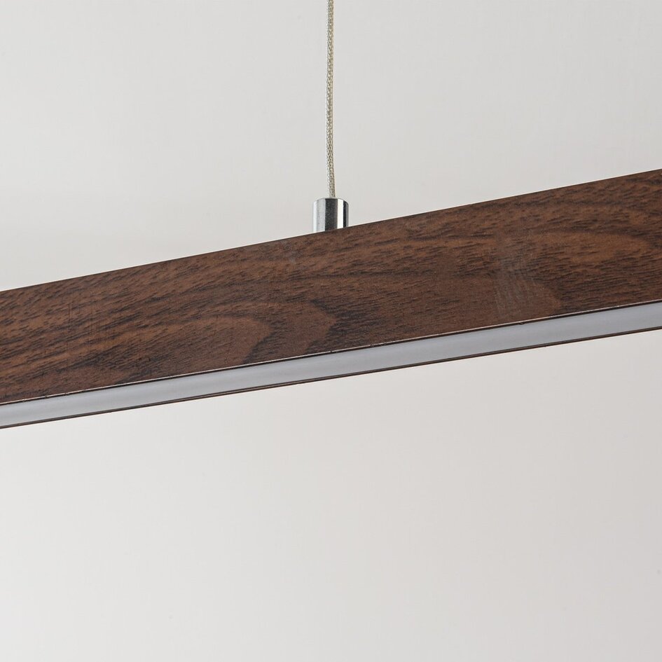 3-stopniowo ściemnialna lampa wisząca Elan w ciemnej imitacji drewna z wbudowane źródło LED