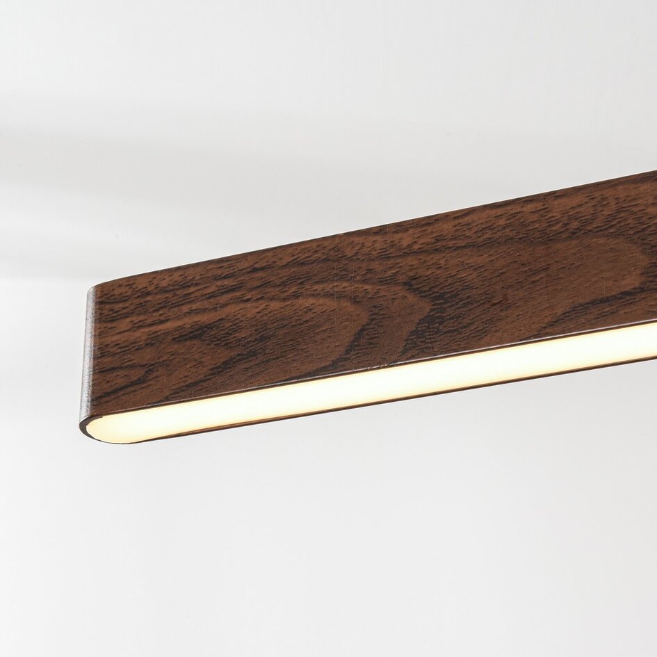 3-stopniowo ściemnialna lampa wisząca Elan w ciemnej imitacji drewna z wbudowane źródło LED