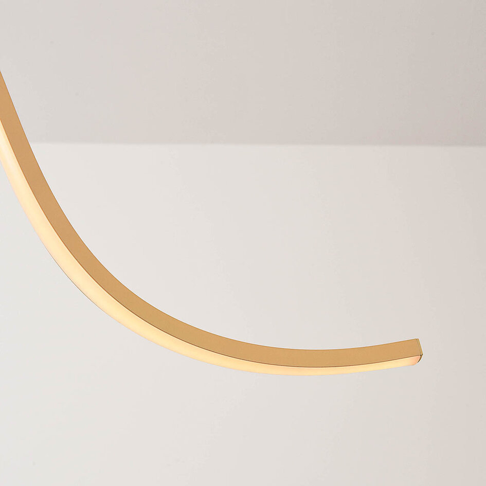 3-stopniowo ściemnialna designerska lampa wisząca Ariana w ciepłym beżu z falistym oświetleniem LED