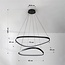 3-stopniowo ściemnialna designerska lampa wisząca Nivara z podwójnymi pierścieniami LED w kolorze czarnym