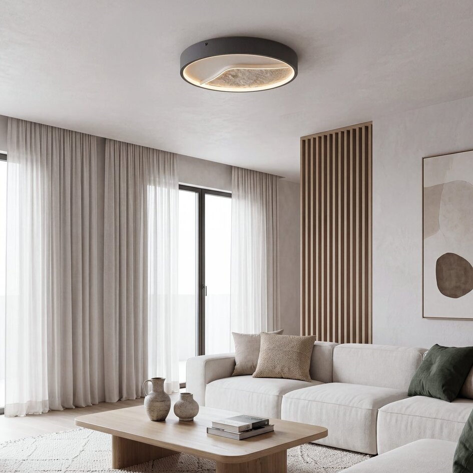Lampa sufitowa Ceres 3-stopniowo ściemnialne LED - czarna i beżowa