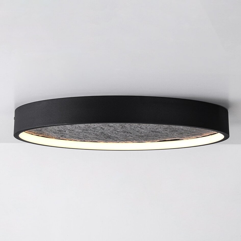 3-stopniowo ściemnialna lampa sufitowa czarna z efektem szarego kamienia Ø40, 18W