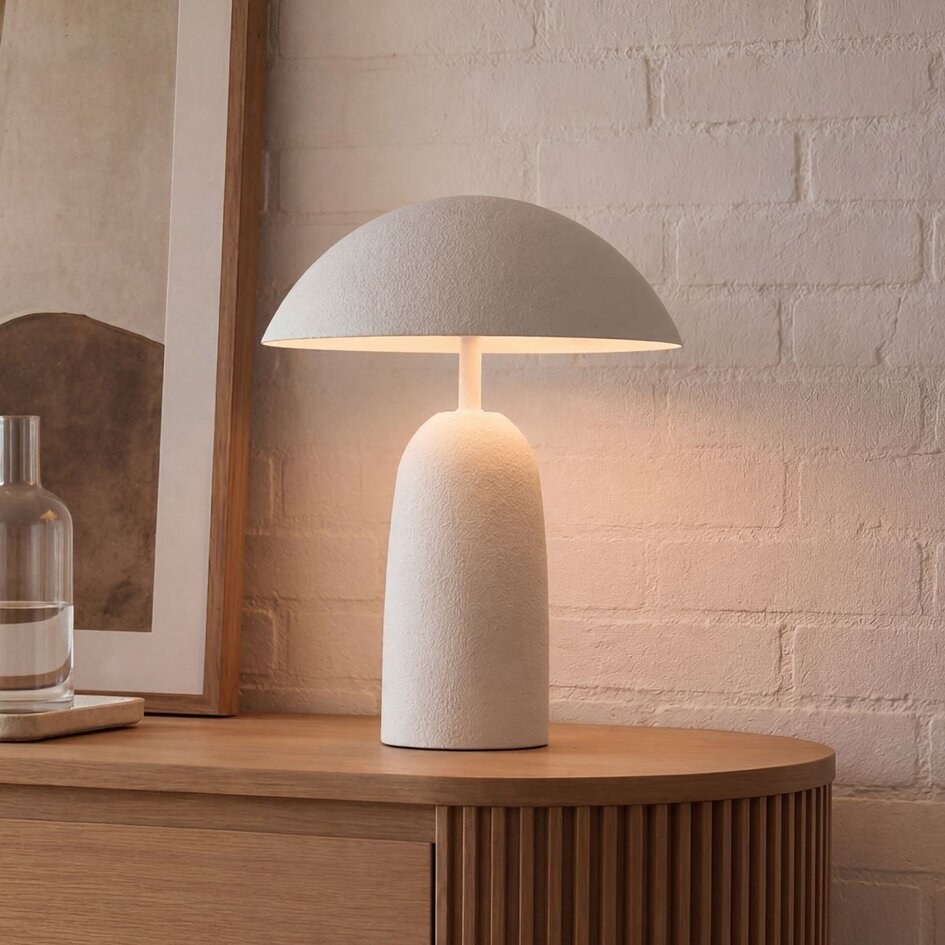 Lampa stołowa Mushroom Pablo 2 światła z metalu - biała