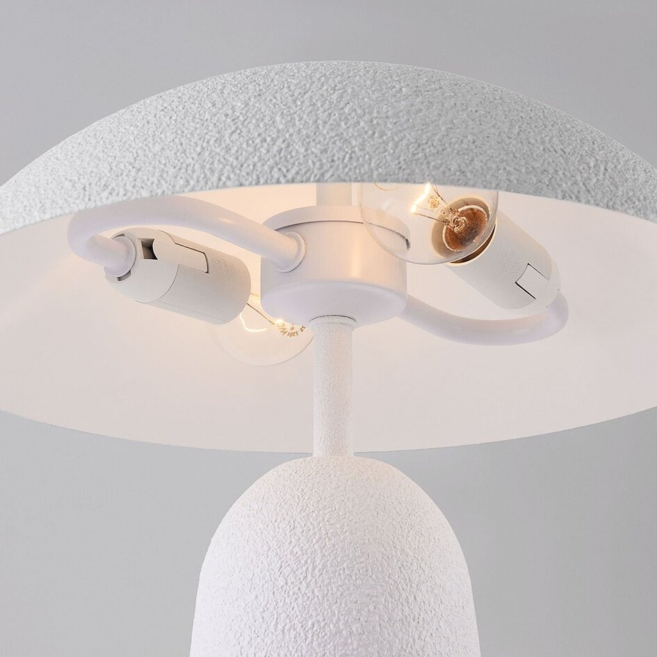 Lampa stołowa Mushroom Pablo 2 światła z metalu - biała