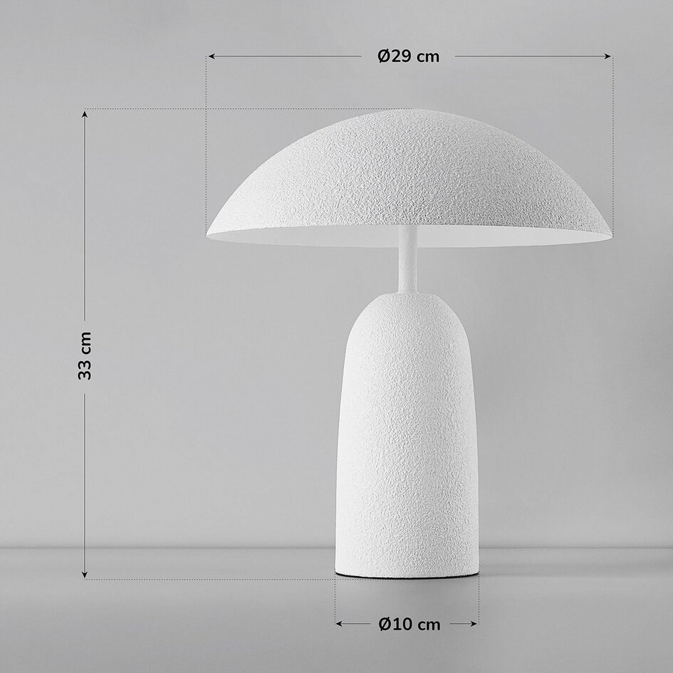 Lampa stołowa Mushroom Pablo 2 światła z metalu - biała