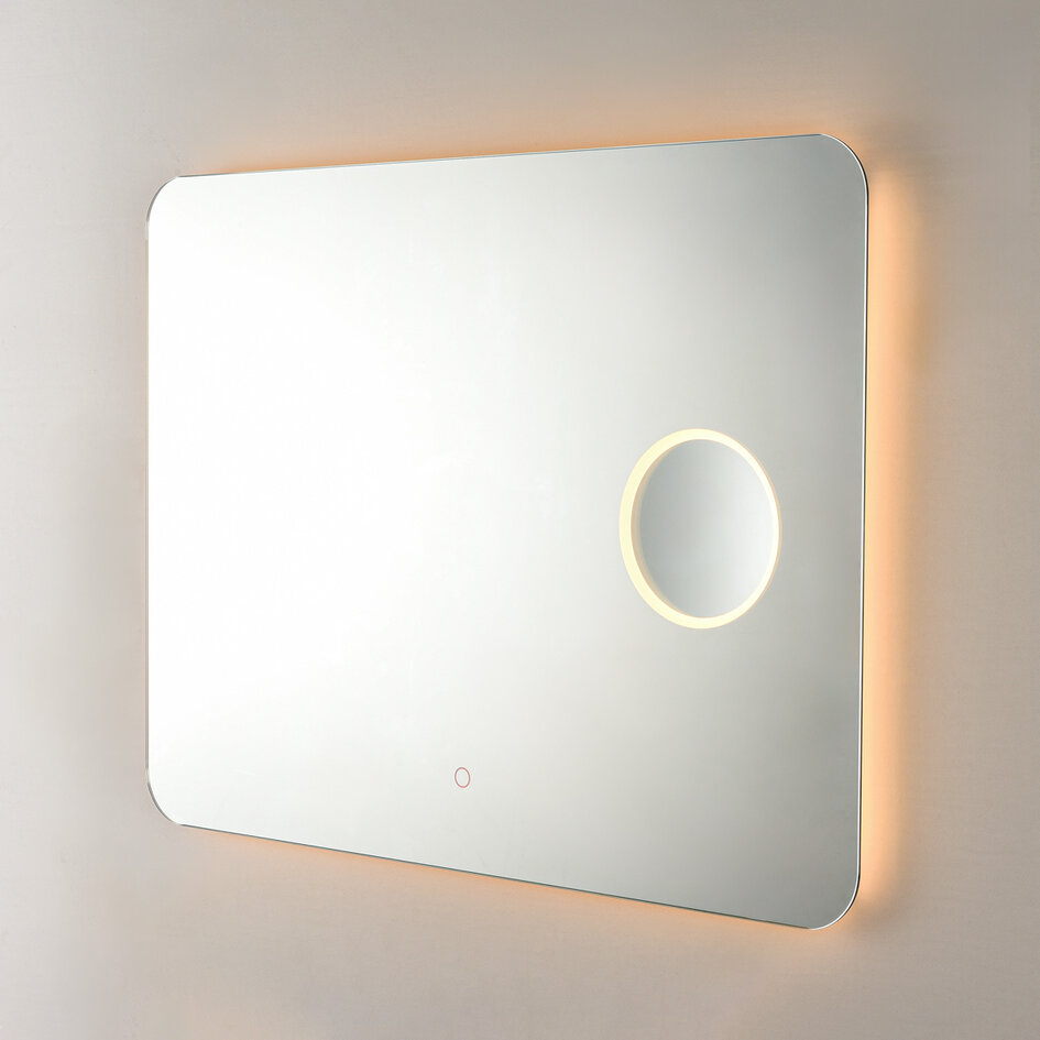 Lustro łazienkowe Sari z regulowanym LED, ściemniaczem dotykowym i ogrzewaniem – 60x80 cm