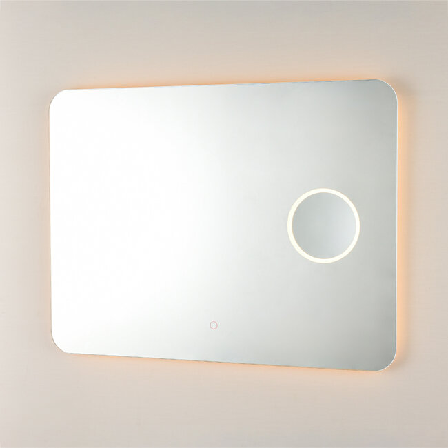 Lustro łazienkowe Sari z regulowanym LED, ściemniaczem dotykowym i ogrzewaniem – 60x80 cm