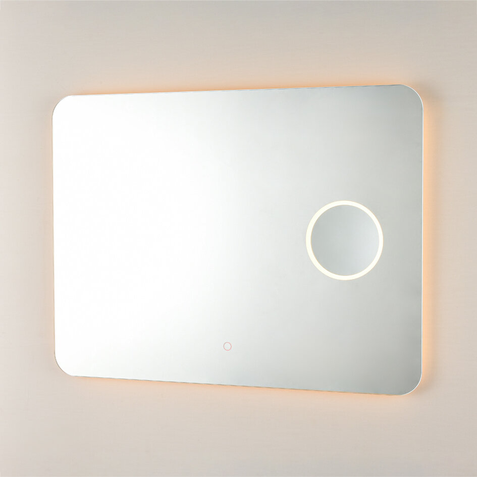 Lustro łazienkowe Sari z regulowanym LED, ściemniaczem dotykowym i ogrzewaniem – 60x80 cm