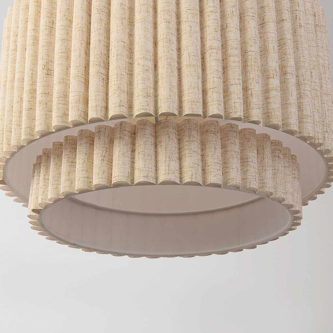Lampa wisząca Saven z warstwowym lnianym kloszem