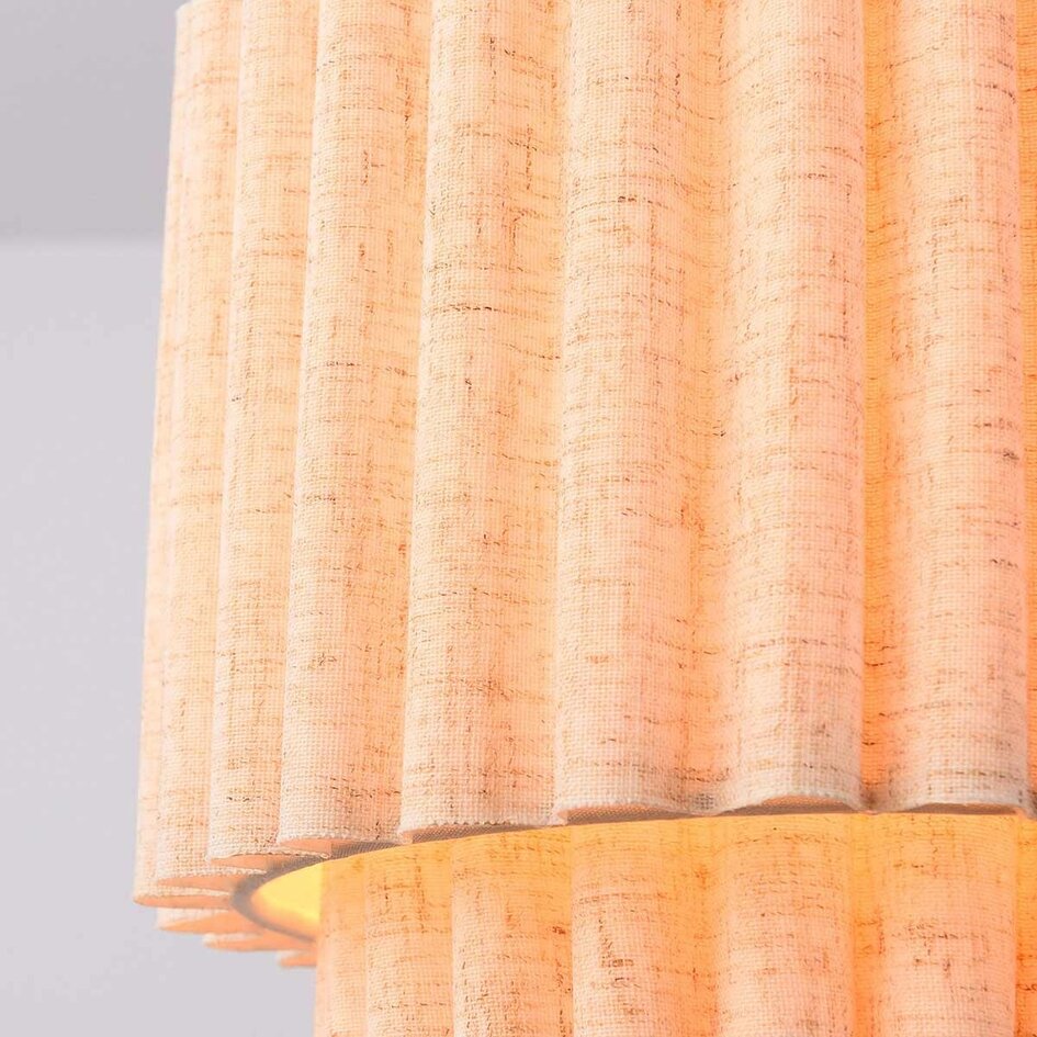 3 światła lampa wisząca Favre z warstwowymi lnianymi kloszami