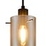 Czarny mat lampa wisząca ze szkłem dymionym szarym 5-światło Texas