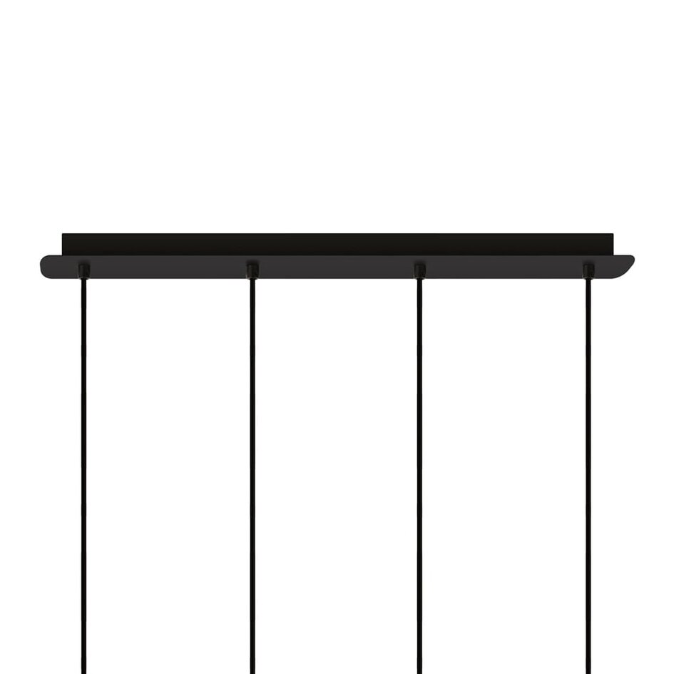 Nowoczesna lampa wisząca w kolorze czarny mat ze szkłem dymionym szarym 4 światła - Worth