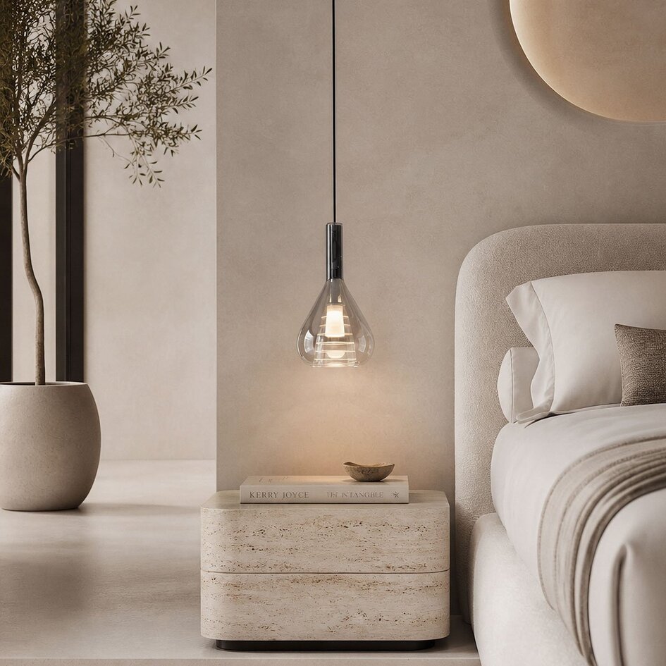 3-stopniowo ściemnialna lampa wisząca z przydymionego szkła - Lieve