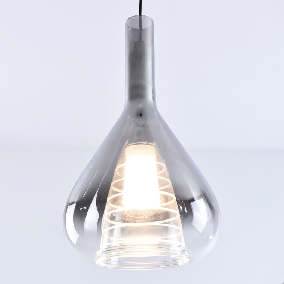 3-stopniowo ściemnialna lampa wisząca z przydymionego szkła - Lieve