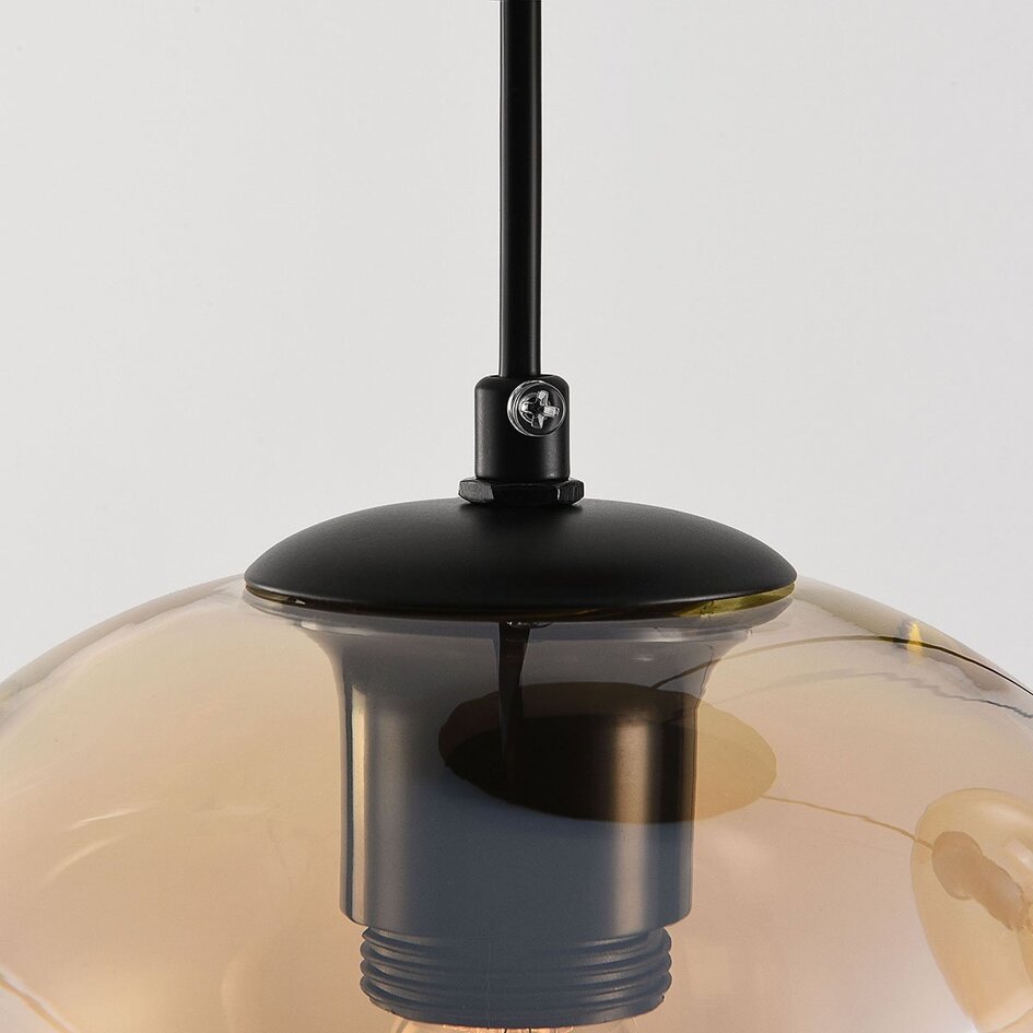 3 światła lampa wisząca Olare ze szkłem ombre w kolorze bursztynu
