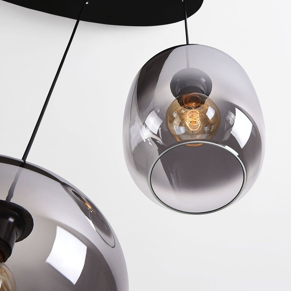 6-światło lampa wisząca Opale z przydymionym szkłem ombre