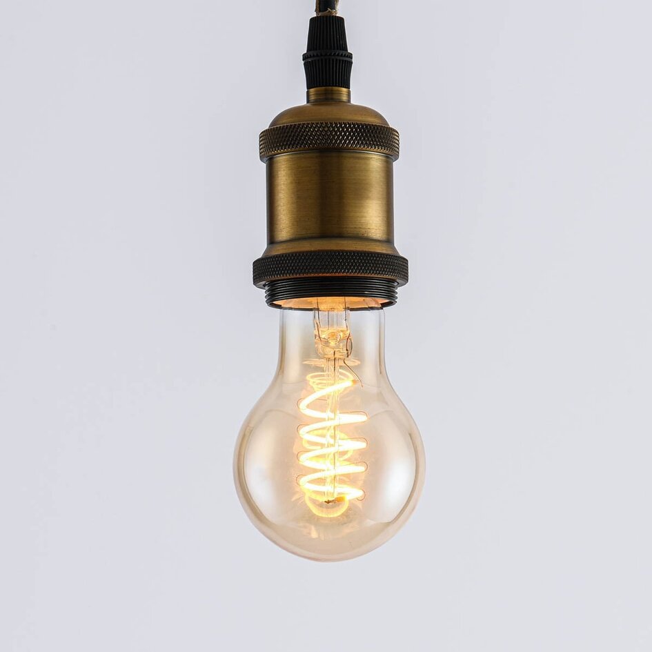 Ściemnialna lampa E27 z żarnikiem spiralnym, 4,5W, 2700K, szkło bursztynowe Ø60