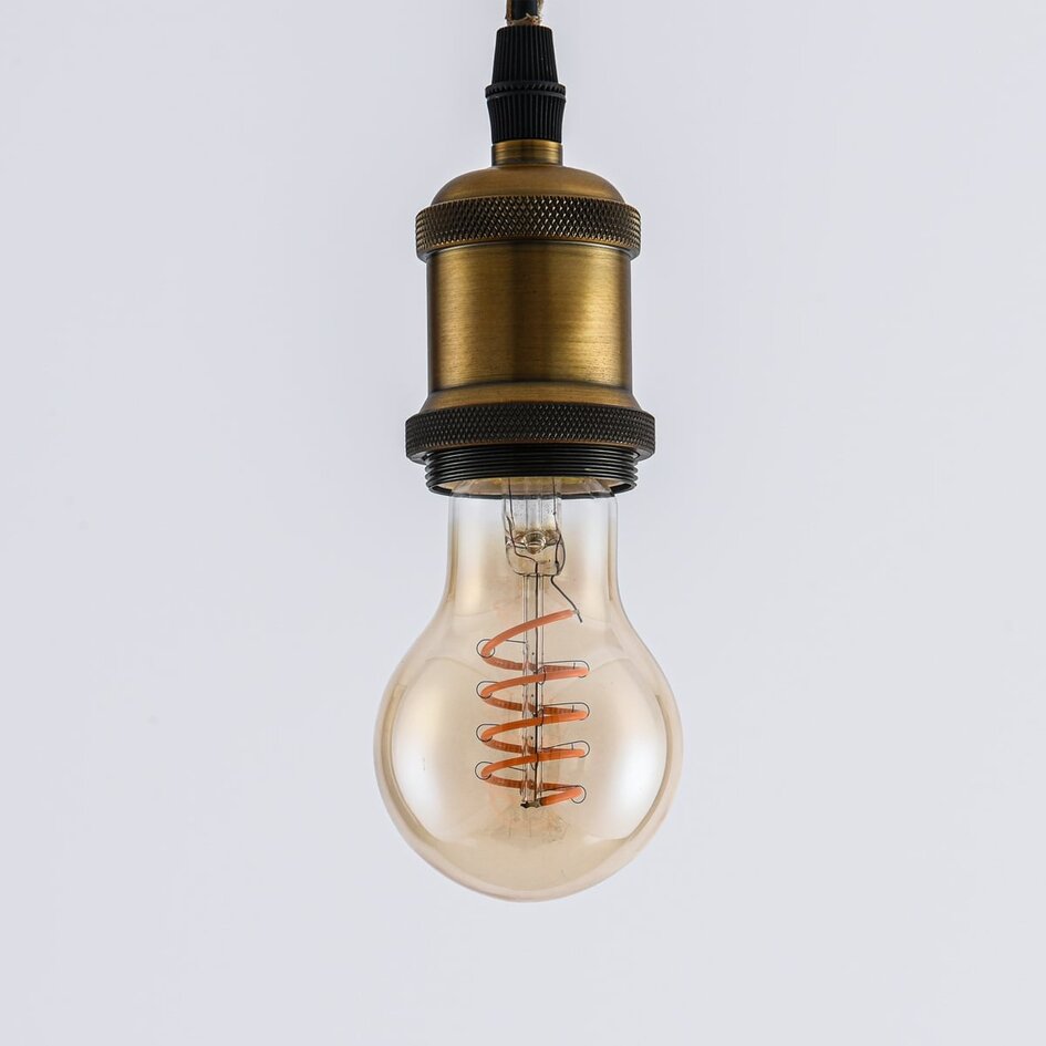 Ściemnialna lampa E27 z żarnikiem spiralnym, 4,5W, 2700K, szkło bursztynowe Ø60