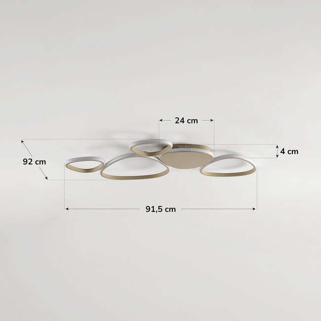 Design Lampa sufitowa Zinara z wbudowanym źródłem LED, 3-stopniowo ściemnialne - piaskowo-beżowa